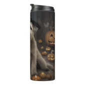 Wheaten Terrier Pompoenen Halloween Eng Thermosbeker (Geroteerd rechts)