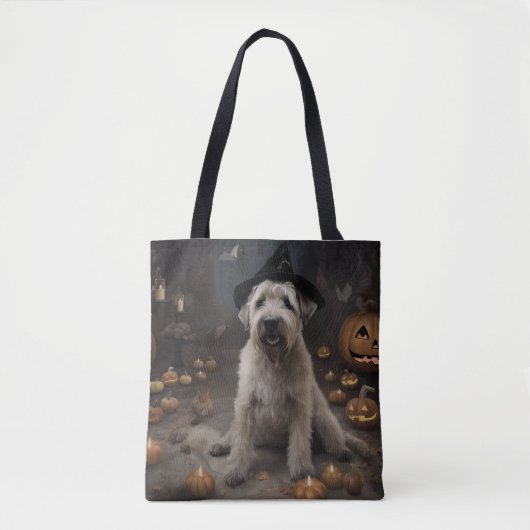Wheaten Terrier Pompoenen Halloween Eng Tote Bag (Voorkant)