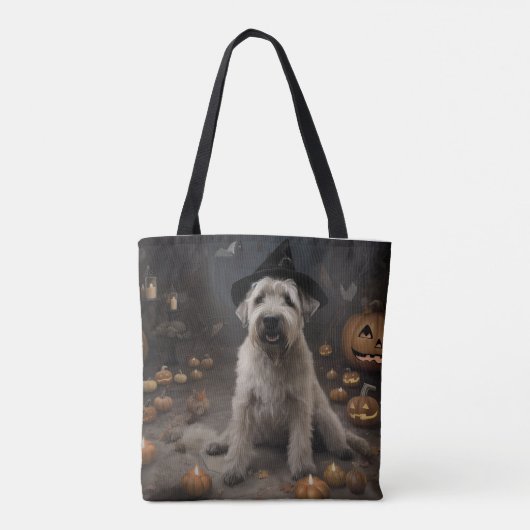 Wheaten Terrier Pompoenen Halloween Eng Tote Bag (Achterkant)