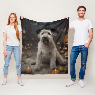 Wheaten Terrier Pompoenen Halloween Griezelen Fleece Deken