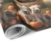 Wheaten Terrier Puppy Herfst Verrukking Pompoen Cadeaupapier (Rol Hoek)