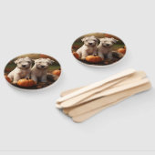 Wheaten Terrier Puppy Herfst Verrukking Pompoen Handwaaier (Niet-gemonteerd)