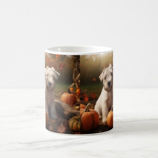 Wheaten Terrier Puppy Herfst Verrukking Pompoen Koffiemok (Center)