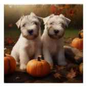 Wheaten Terrier Puppy Herfst Verrukking Pompoen Perfect Poster (Voorkant)