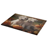 Wheaten Terrier Puppy Herfst Verrukking Pompoen Snijplank (Hoek)