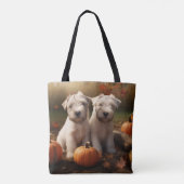 Wheaten Terrier Puppy Herfst Verrukking Pompoen Tote Bag (Achterkant)