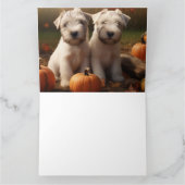 Wheaten Terrier Puppy Herfstpracht Pompoen Kaart (Binnen)