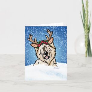 Wheaten Terrier Reindeer Holiday Kaart