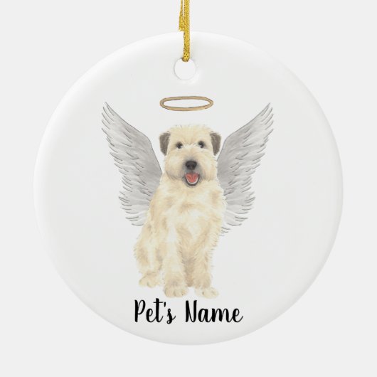 Wheaten Terrier Sympathie Herdenking Keramisch Ornament (Achterkant)
