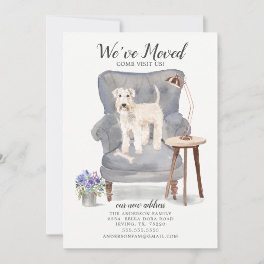 Wheaten Terrier We hebben 'Moving Announcement' ve Aankondiging (Voorkant)
