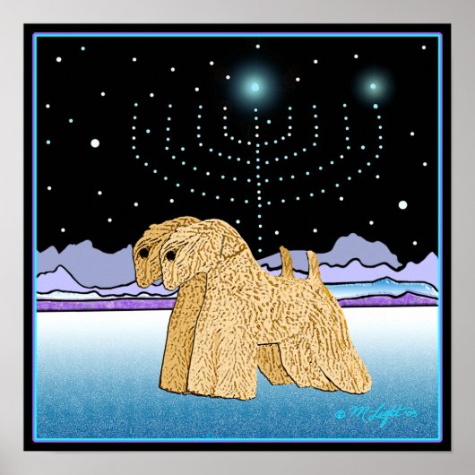 "Wheaten Terriers at Chanukah" Poster (Voorkant)