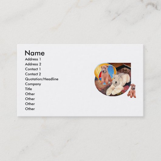 Wheaten Terriers & Hoop Visitekaartje (Voorkant)