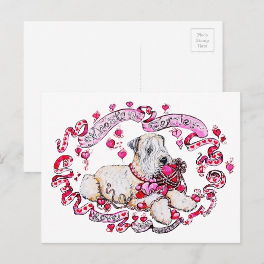 Wheaten Valentijn Feestdagenkaart (Voorkant / Achterkant)
