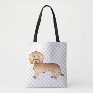 Wheaten Wire Haire Dachshund Cartoon Dog en Paws Tote Bag