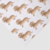 Wheaten Wire Haire Dachshund Cartoon Dog Patroon Tissuepapier (Detail)
