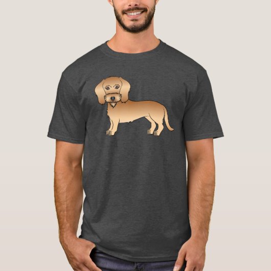 Wheaten Wire Haire Dachshund Cute Cartoon Dog T-shirt (Voorkant)