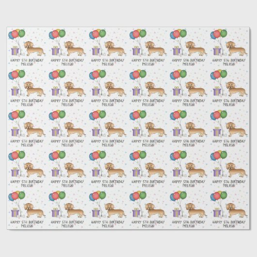 Wheaten Wire Hazard Dachshund Cute Dog - Birthday Cadeaupapier (Vlak)