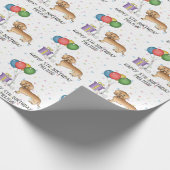 Wheaten Wire Hazard Dachshund Cute Dog - Birthday Cadeaupapier (Hoek)