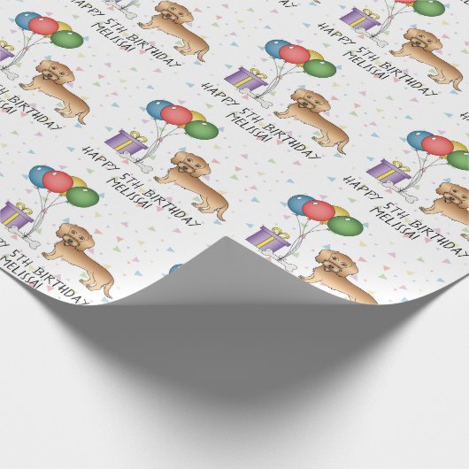 Wheaten Wire Hazard Dachshund Cute Dog - Birthday Cadeaupapier (Hoek)