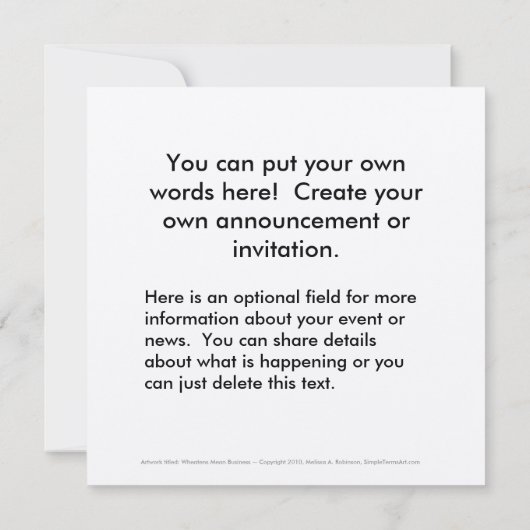 Wheatens Medium Business - speelgoedkaarten voor h Kaart (Achterkant)