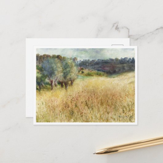 Wheatfield door Auguste Renoir Briefkaart (Voorkant / Achterkant in situ)