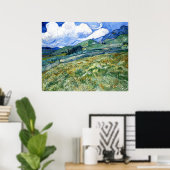 Wheatfield en Mountains, Vincent Van Gogh Poster (Thuiskantoor)