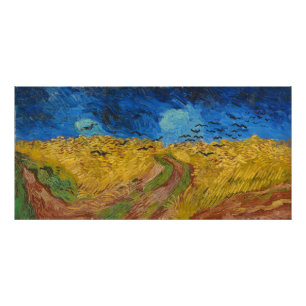 Wheatfield met Kraaien Foto Afdruk
