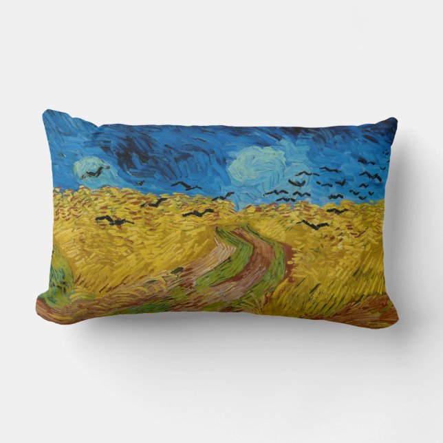Wheatfield met Kroes van Vincent van Gogh (1890) Kussen (Voorkant)