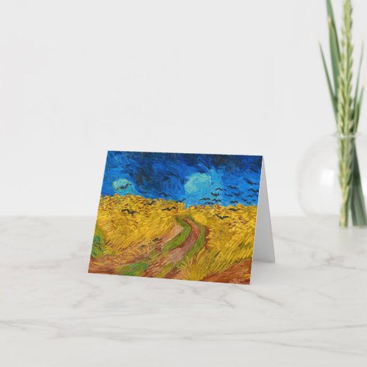 Wheatfield met Krogen door Vincent van Gogh Bedankkaart (Voorkant)
