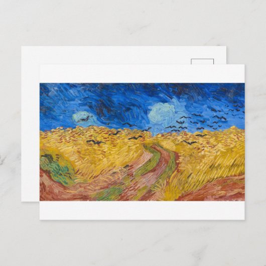 Wheatfield met Krogen door Vincent van Gogh Briefkaart (Voorkant / Achterkant)
