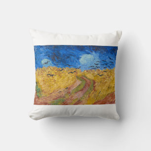 Wheatfield met Krogen door Vincent van Gogh Kussen