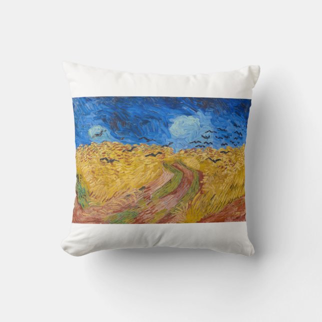 Wheatfield met Krogen door Vincent van Gogh Kussen (Voorkant)
