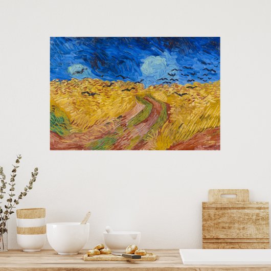 Wheatfield met Krogen door Vincent van Gogh Poster (Keuken)
