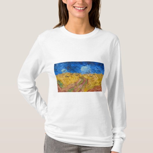 Wheatfield met Krogen door Vincent van Gogh T-shirt (Voorkant)