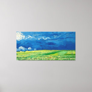 Wheatfield onder Onweerswolken door Vincent van Canvas Afdruk