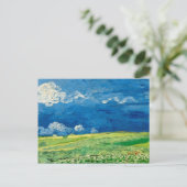 Wheatfield onder Thunderclouds, door Vincent van G Briefkaart (Staand voorkant)