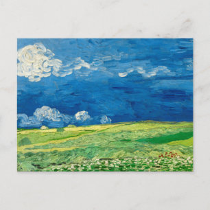 Wheatfield onder Thunderclouds, door Vincent van G Briefkaart