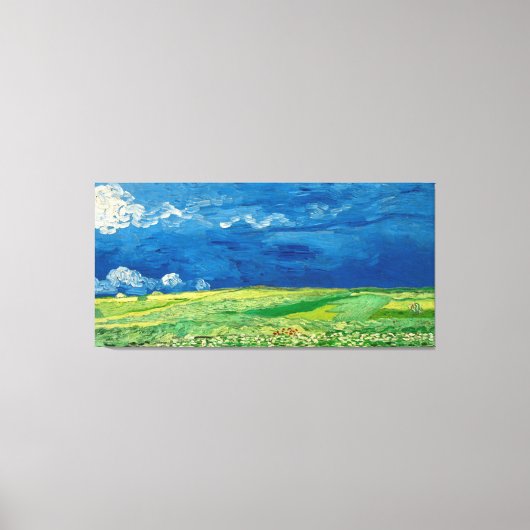 Wheatfield onder Thunderclouds, door Vincent van G Canvas Afdruk (Voorkant)
