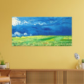 Wheatfield onder Thunderclouds, door Vincent van G Canvas Afdruk (Insitu (Woonkamer))
