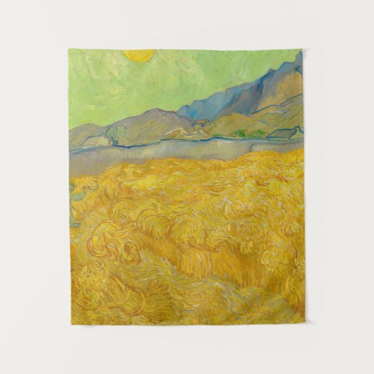 Wheatfield with a Reaper, 1889 by Vincent van Gogh Wandkleed (Voorkant)
