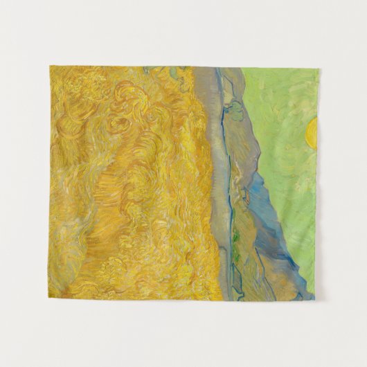 Wheatfield with a Reaper, 1889 by Vincent van Gogh Wandkleed (Voorkant (horizontaal))