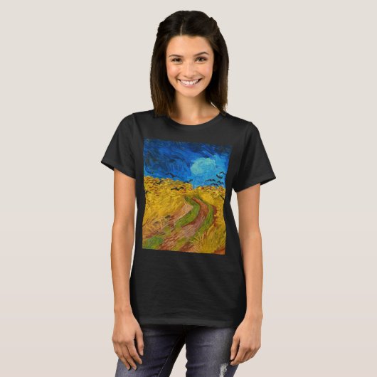 Wheatfield with Crows, 1890 by Vincent van Gogh T-shirt (Voorkant volledig)