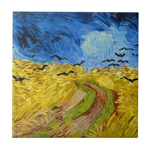 Wheatfield with crows - Vincent Van Gogh (1890) Tegeltje (Voorkant)
