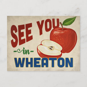 Wheaton Illinois Apple - Vintage Travel Briefkaart