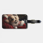 Wheaton Terriër met Kerstman Feestelijke Kerstmis Bagagelabel (Achterkant horizontaal)