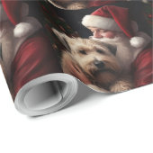 Wheaton Terriër met Kerstman Feestelijke Kerstmis Cadeaupapier (Rol Hoek)