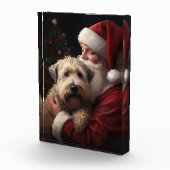 Wheaton Terriër met Kerstman Feestelijke Kerstmis Fotoblokken (Rechts)