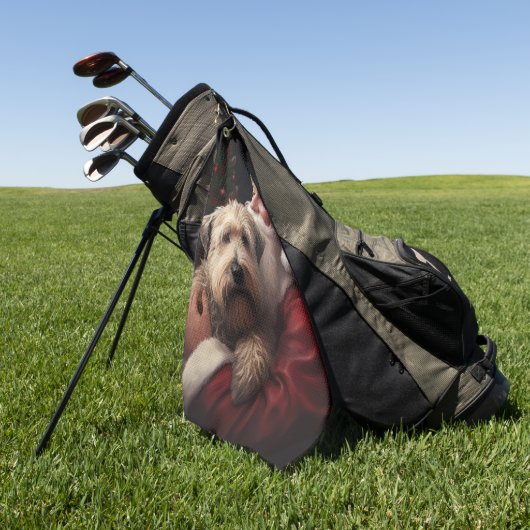 Wheaton Terriër met Kerstman Feestelijke Kerstmis Golfhanddoek (Groen)