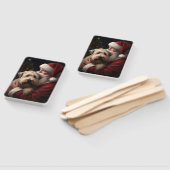 Wheaton Terriër met Kerstman Feestelijke Kerstmis Handwaaier (Niet-gemonteerd)