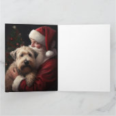 Wheaton Terriër met Kerstman Feestelijke Kerstmis Kaart (Binnen)
